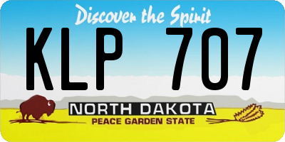 ND license plate KLP707