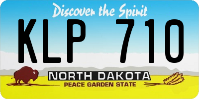 ND license plate KLP710