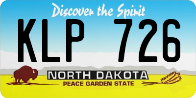 ND license plate KLP726