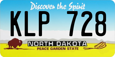 ND license plate KLP728