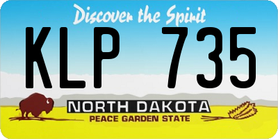 ND license plate KLP735