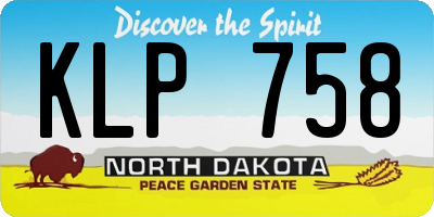 ND license plate KLP758