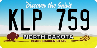ND license plate KLP759