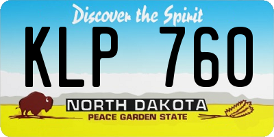 ND license plate KLP760