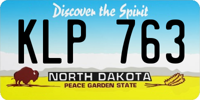 ND license plate KLP763