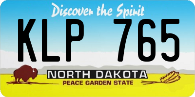 ND license plate KLP765