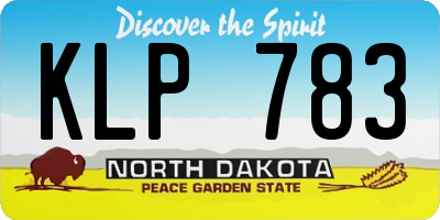 ND license plate KLP783