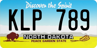 ND license plate KLP789
