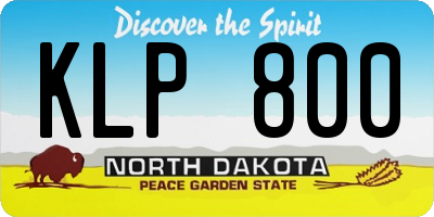 ND license plate KLP800