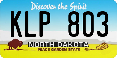ND license plate KLP803