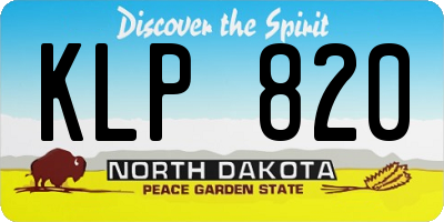 ND license plate KLP820