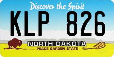 ND license plate KLP826