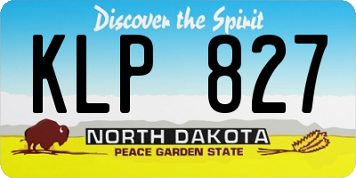 ND license plate KLP827