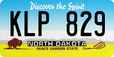 ND license plate KLP829
