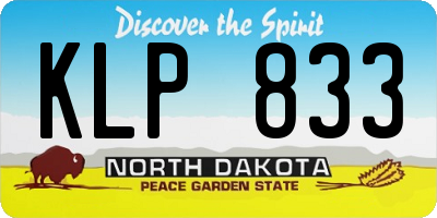 ND license plate KLP833