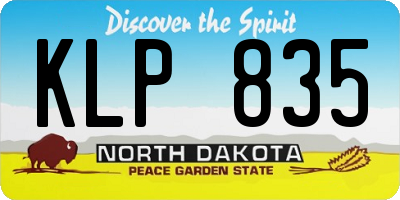 ND license plate KLP835