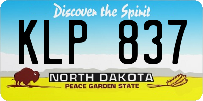 ND license plate KLP837