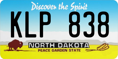 ND license plate KLP838