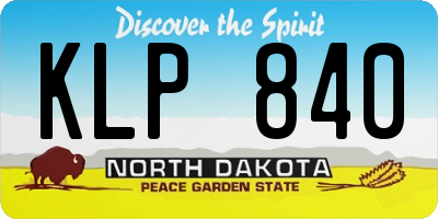ND license plate KLP840