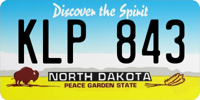 ND license plate KLP843