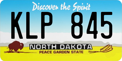 ND license plate KLP845