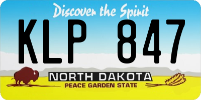 ND license plate KLP847