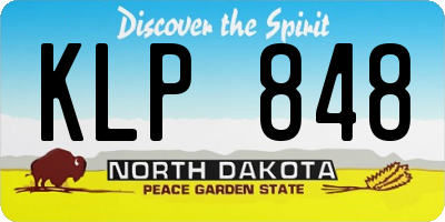 ND license plate KLP848