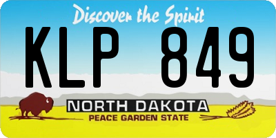 ND license plate KLP849
