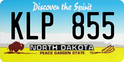 ND license plate KLP855