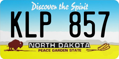 ND license plate KLP857