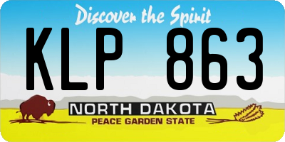 ND license plate KLP863