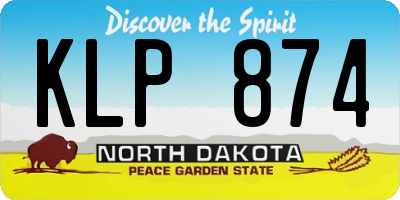 ND license plate KLP874