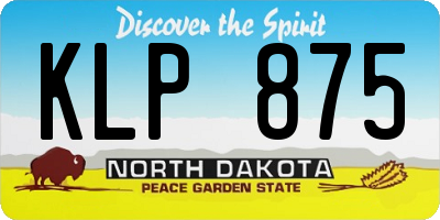 ND license plate KLP875