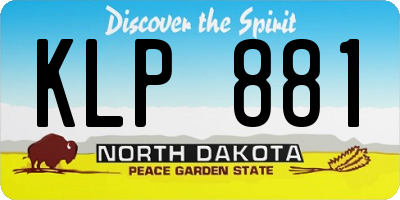 ND license plate KLP881