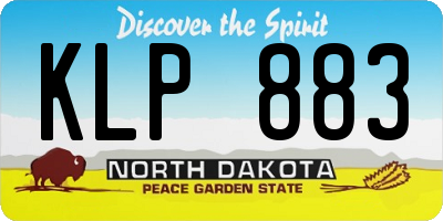 ND license plate KLP883
