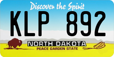 ND license plate KLP892