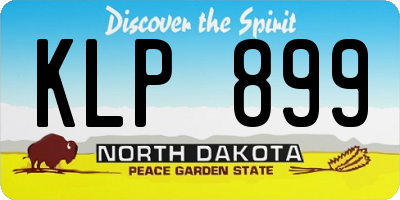 ND license plate KLP899