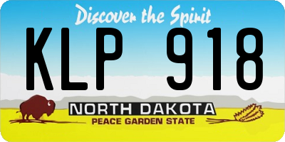 ND license plate KLP918