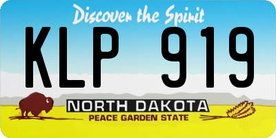 ND license plate KLP919