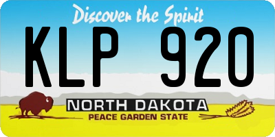 ND license plate KLP920
