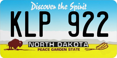 ND license plate KLP922