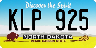 ND license plate KLP925