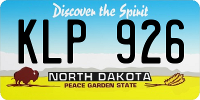 ND license plate KLP926