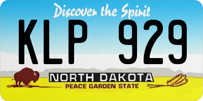 ND license plate KLP929