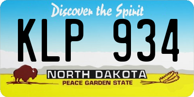ND license plate KLP934