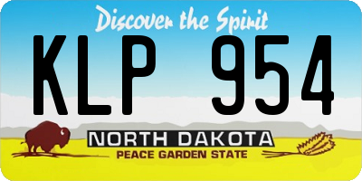 ND license plate KLP954