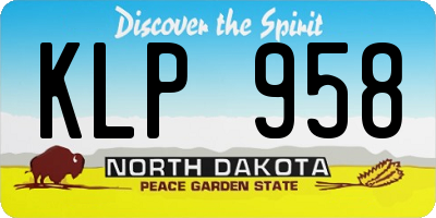 ND license plate KLP958