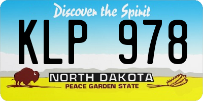 ND license plate KLP978
