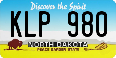 ND license plate KLP980