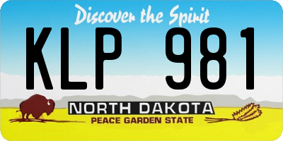 ND license plate KLP981